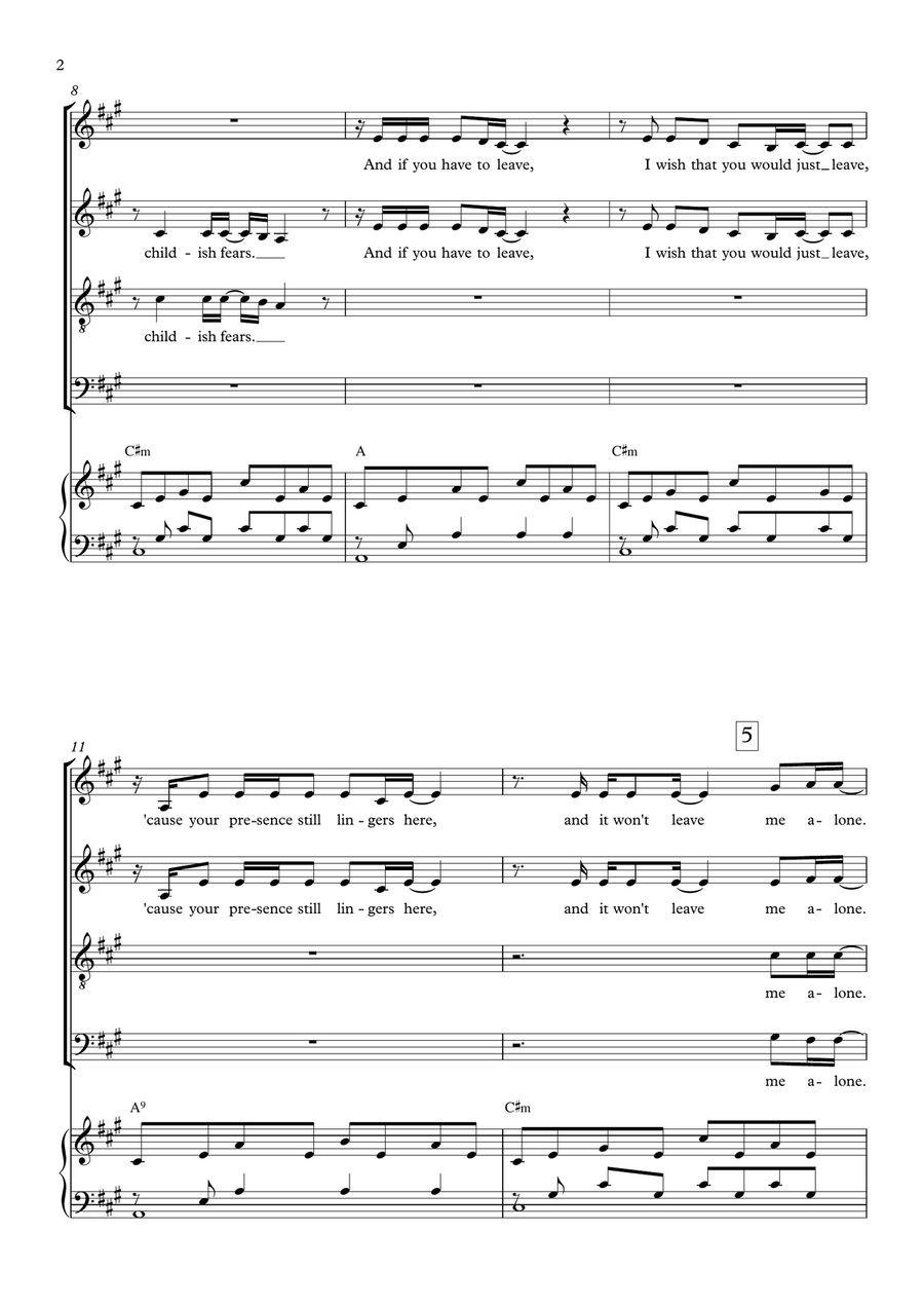 My Immortal My Immortal 4-Part scores gallery preview page 2