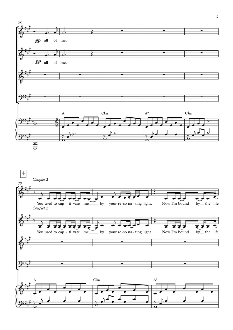 My Immortal My Immortal 4-Part scores gallery preview page 5