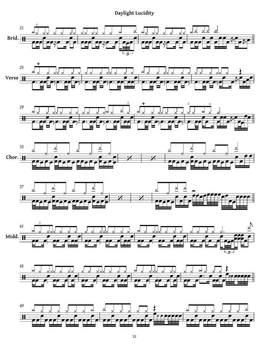 Daylight Lucidity Daylight Lucidity Drum Set scores gallery preview page 2