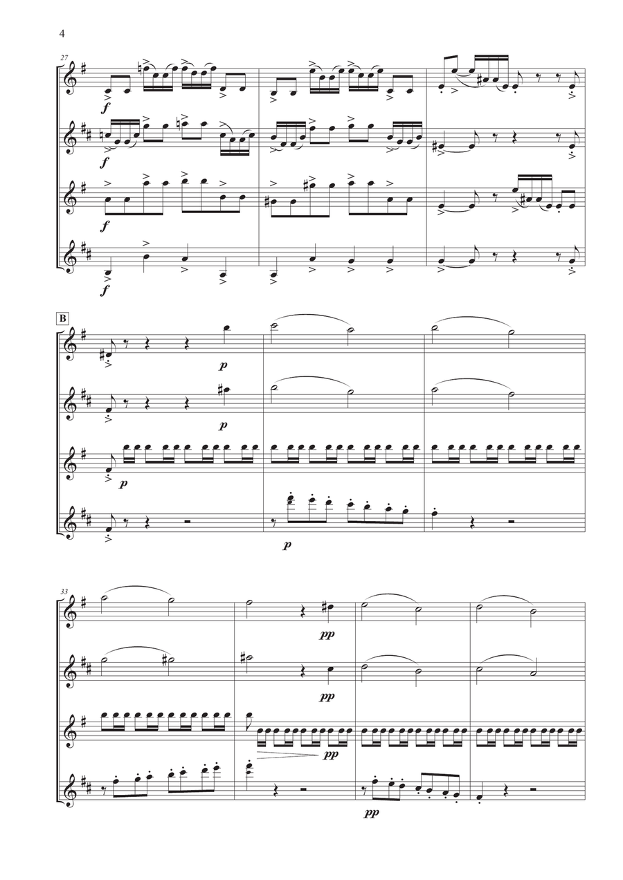 Holberg Suite for Saxophone Quartet Saxophone Quartet scores gallery preview page 4