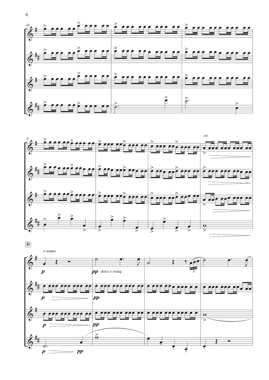 Holberg Suite for Saxophone Quartet Saxophone Quartet scores gallery preview page 6