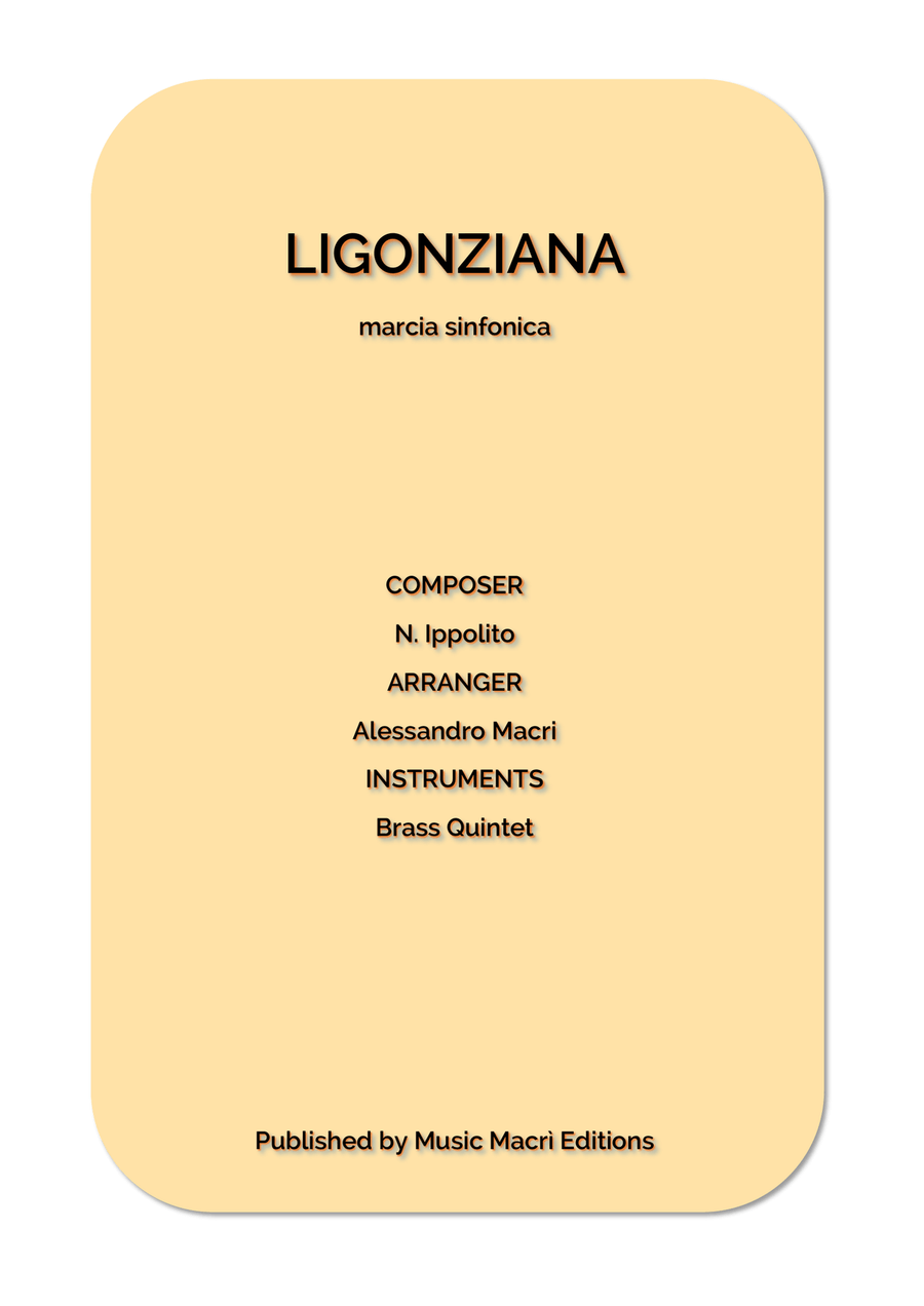 LIGONZIANA marcia sinfonica Brass Quintet scores gallery preview page 1