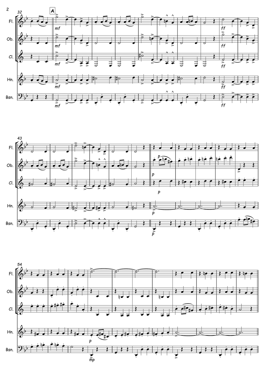 Slavonic Dance no. 8 Slavonic Dance no. 8 Woodwind Quintet scores gallery preview page 2