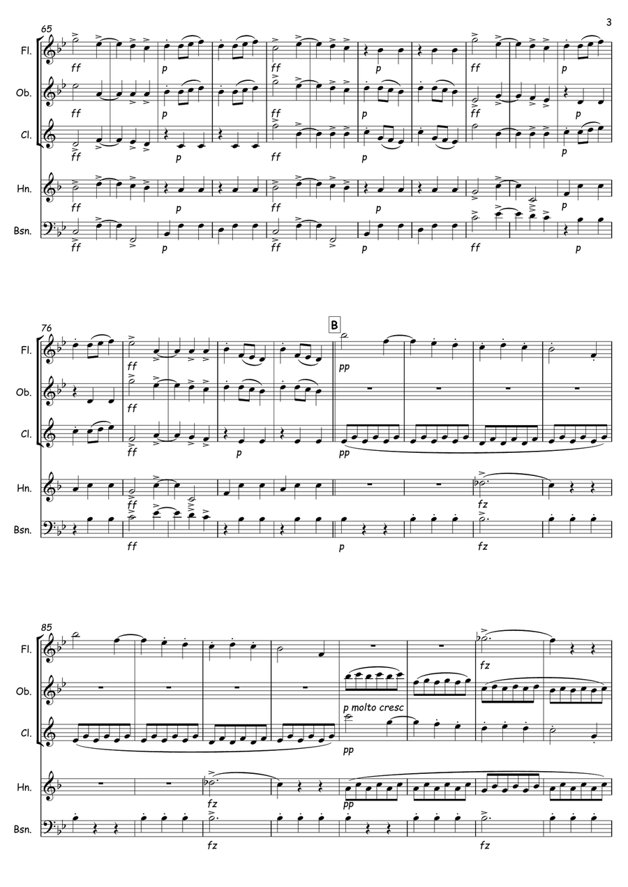 Slavonic Dance no. 8 Slavonic Dance no. 8 Woodwind Quintet scores gallery preview page 3