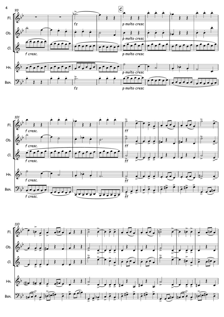 Slavonic Dance no. 8 Slavonic Dance no. 8 Woodwind Quintet scores gallery preview page 4