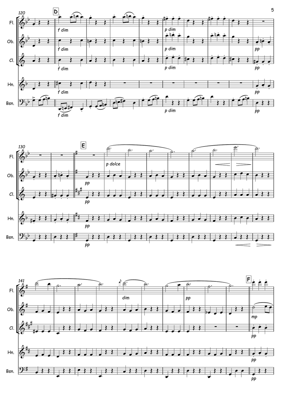 Slavonic Dance no. 8 Slavonic Dance no. 8 Woodwind Quintet scores gallery preview page 5