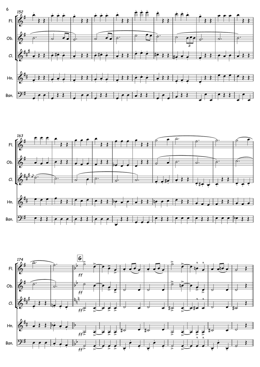 Slavonic Dance no. 8 Slavonic Dance no. 8 Woodwind Quintet scores gallery preview page 6