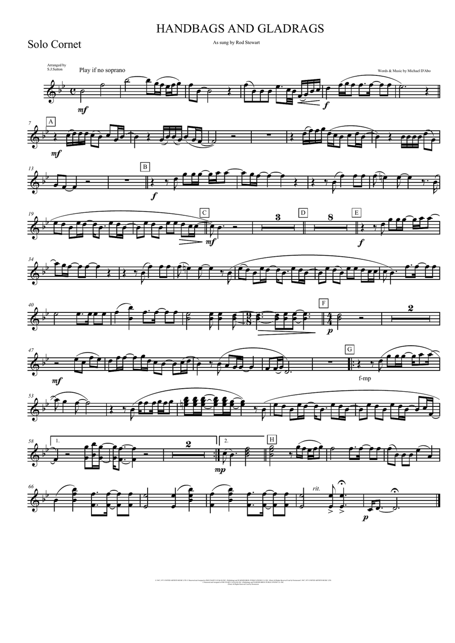 Handbags And Gladrags Handbags And Gladrags Brass Band scores gallery preview page 1