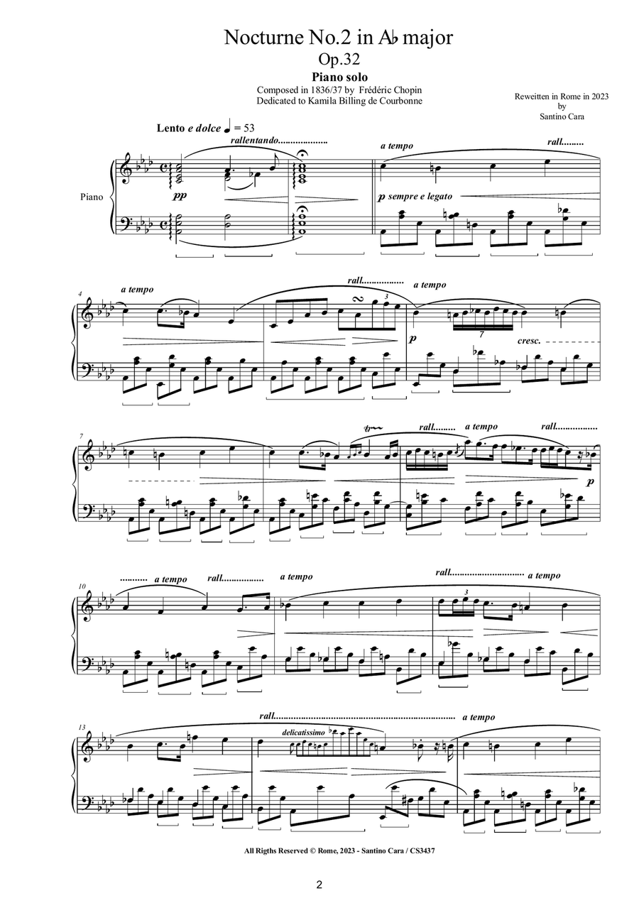 Chopin - Nocturne No.2 in A flat major Op.32 for Piano Piano Solo scores gallery preview page 2