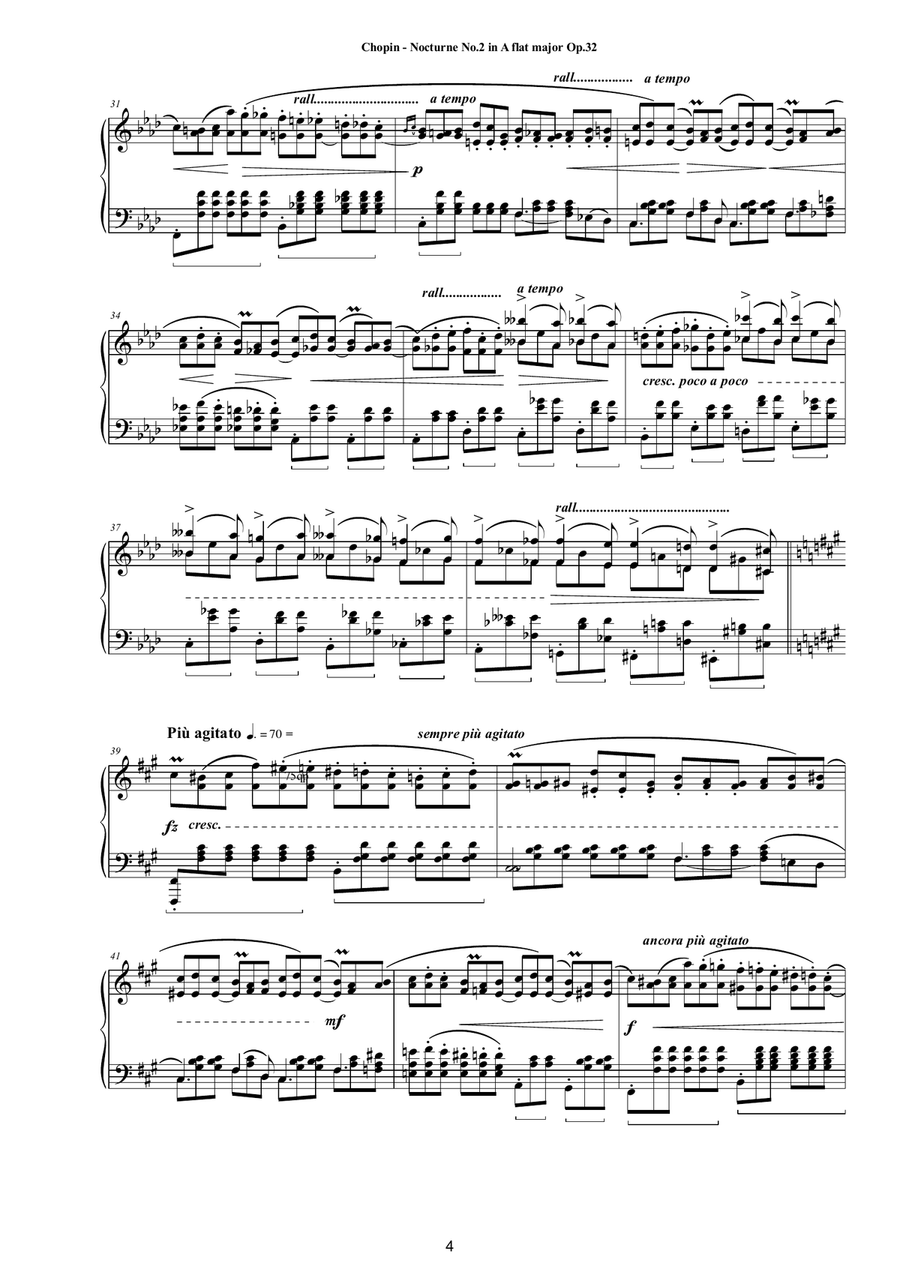 Chopin - Nocturne No.2 in A flat major Op.32 for Piano Piano Solo scores gallery preview page 4