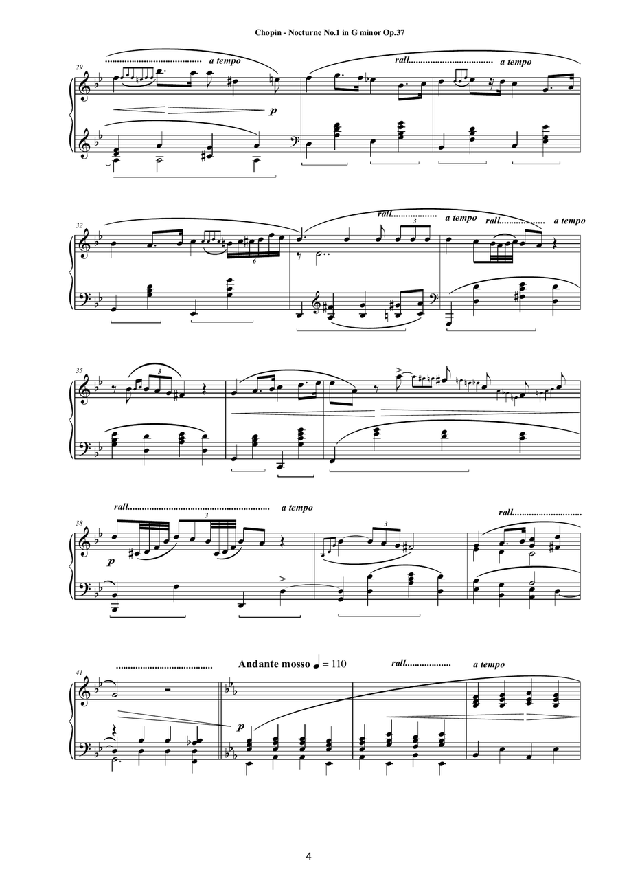 Chopin - Nocturne No.1 in G minor Op.37 for Piano Piano Solo scores gallery preview page 4