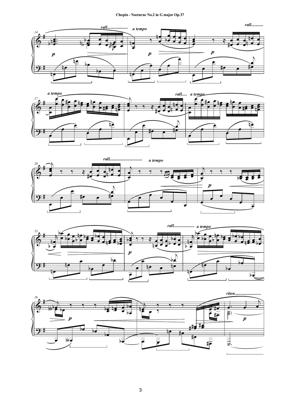 Chopin - Nocturne No.2 in G major Op.37 for Piano Piano Solo scores gallery preview page 3