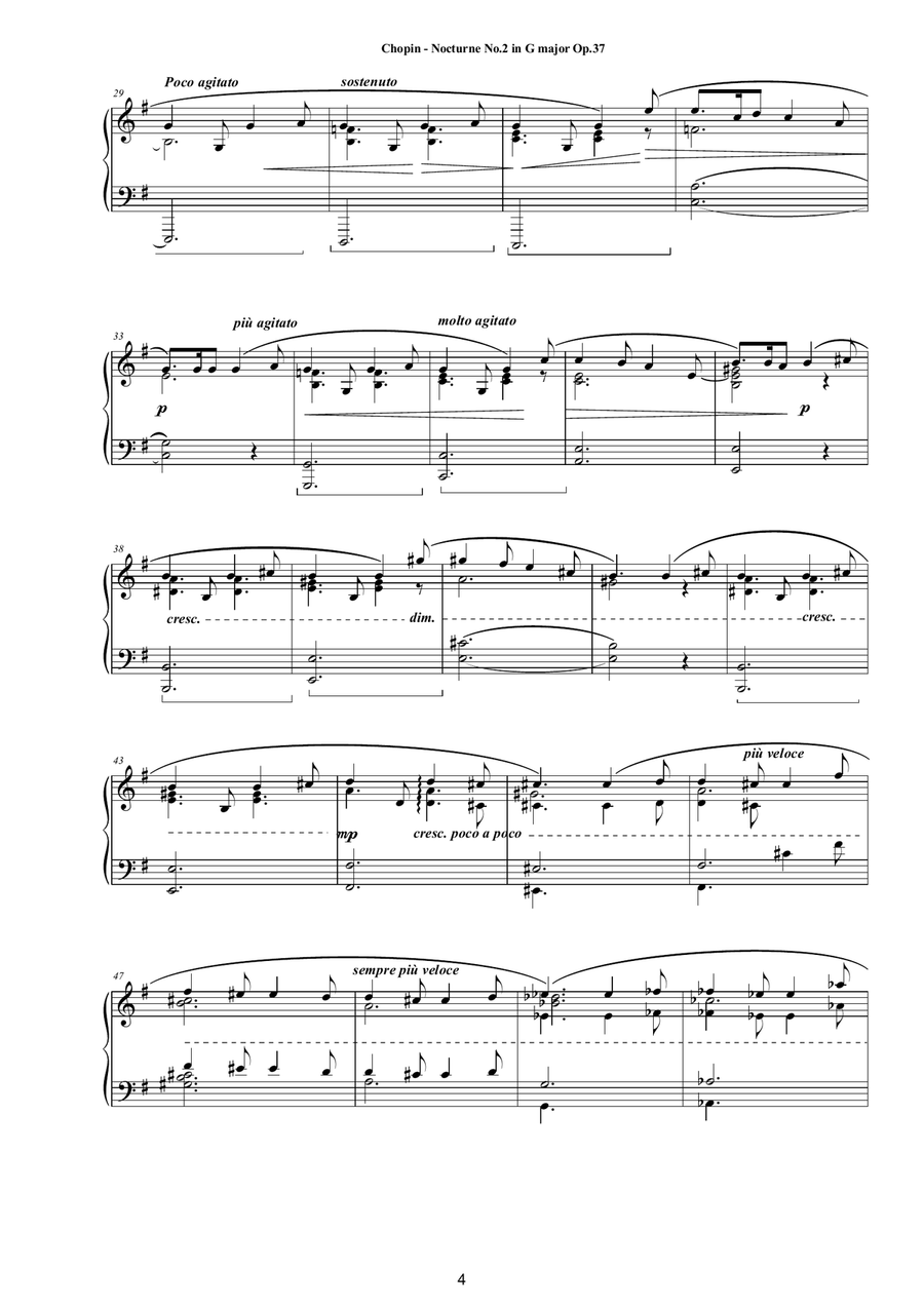 Chopin - Nocturne No.2 in G major Op.37 for Piano Piano Solo scores gallery preview page 4