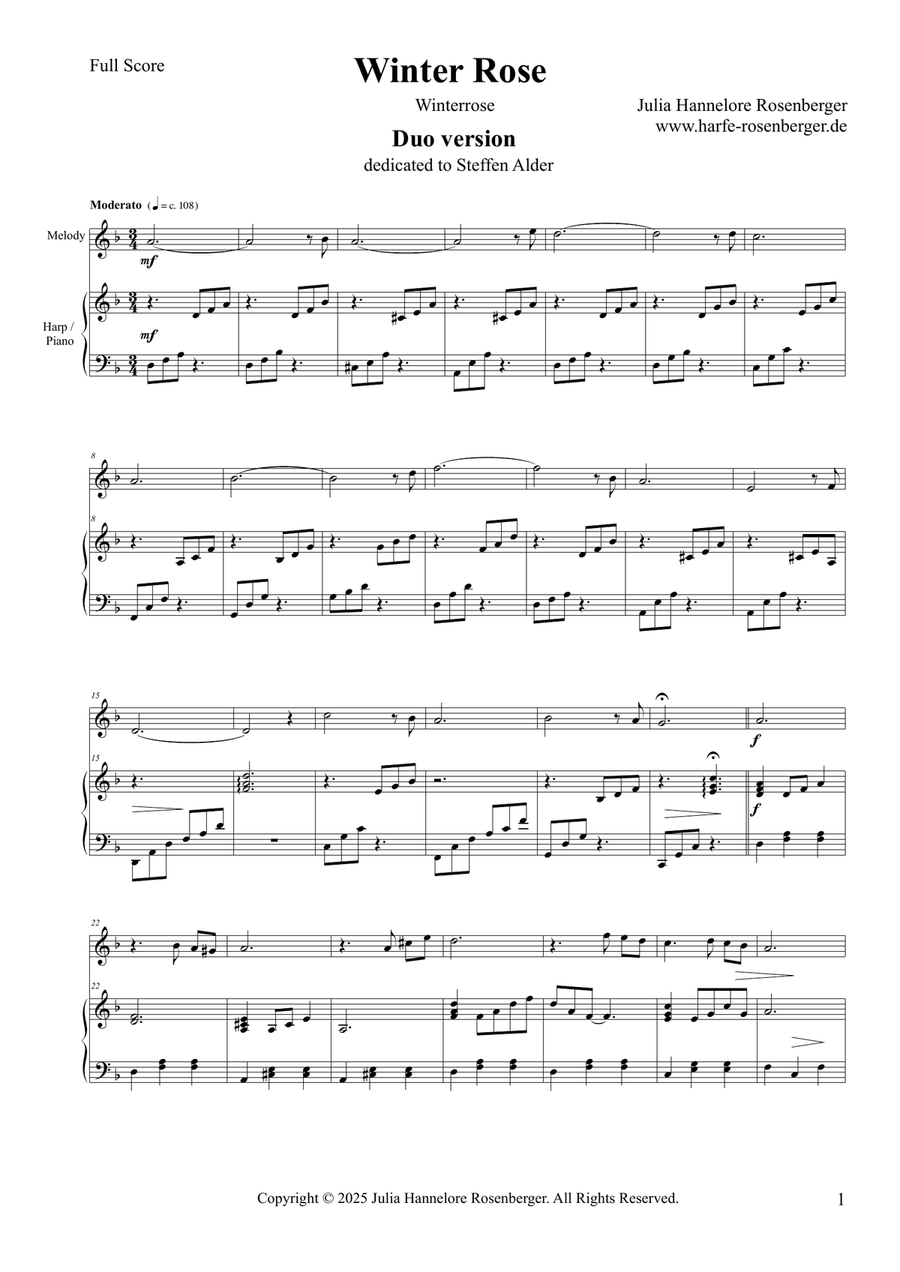 Winter Rose Winter Rose Woodwind Duet scores gallery preview page 2