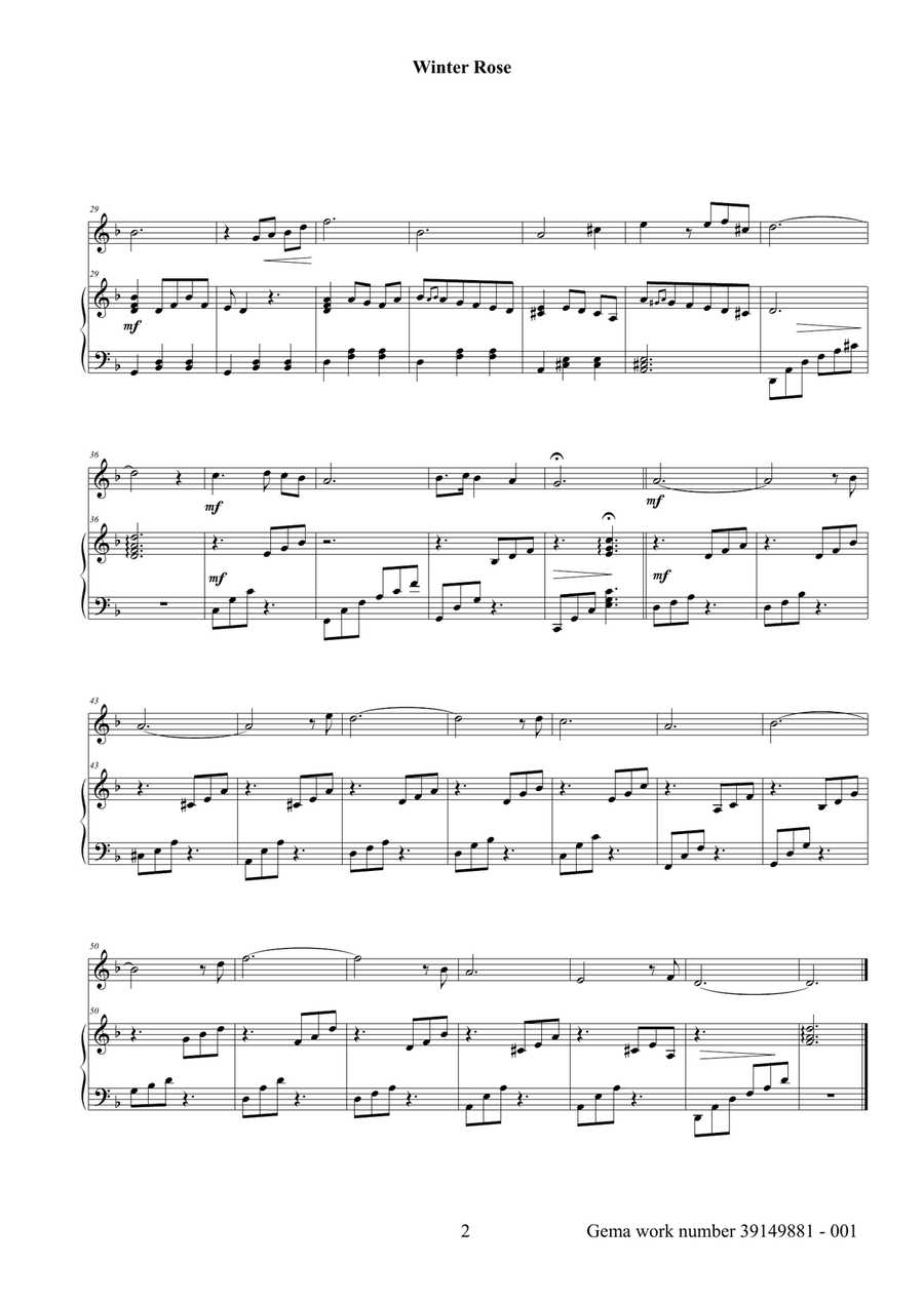 Winter Rose Winter Rose Woodwind Duet scores gallery preview page 3