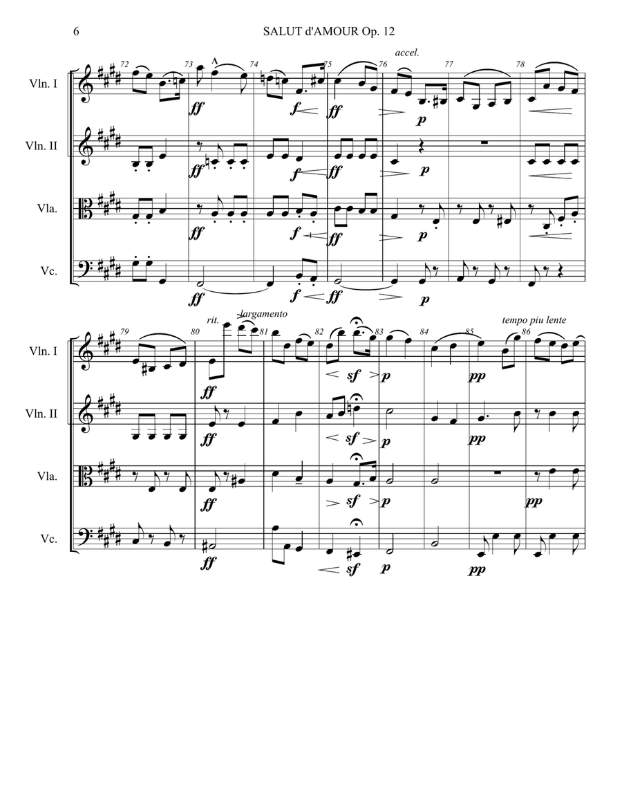 Salut D'Amour String Quartet scores gallery preview page 6