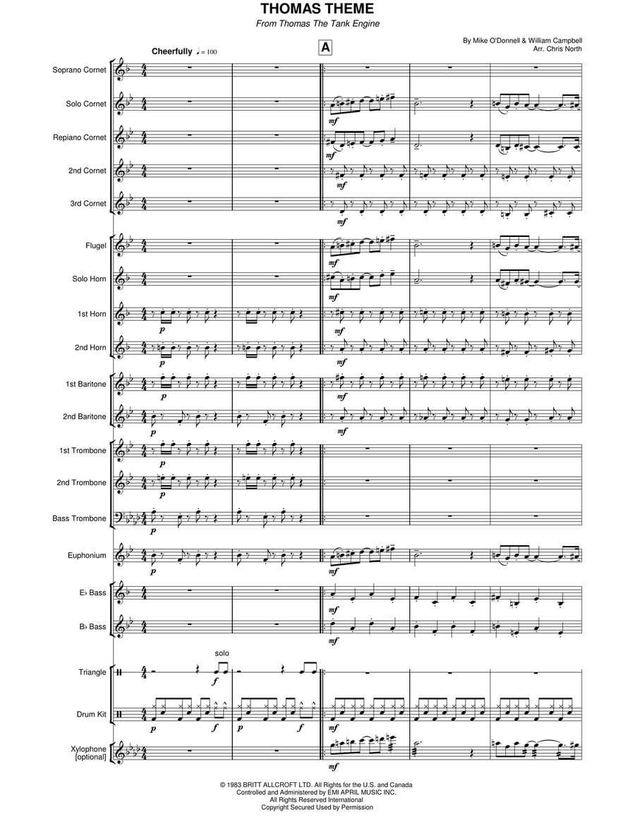 Thomas Theme Brass Band scores gallery preview page 2