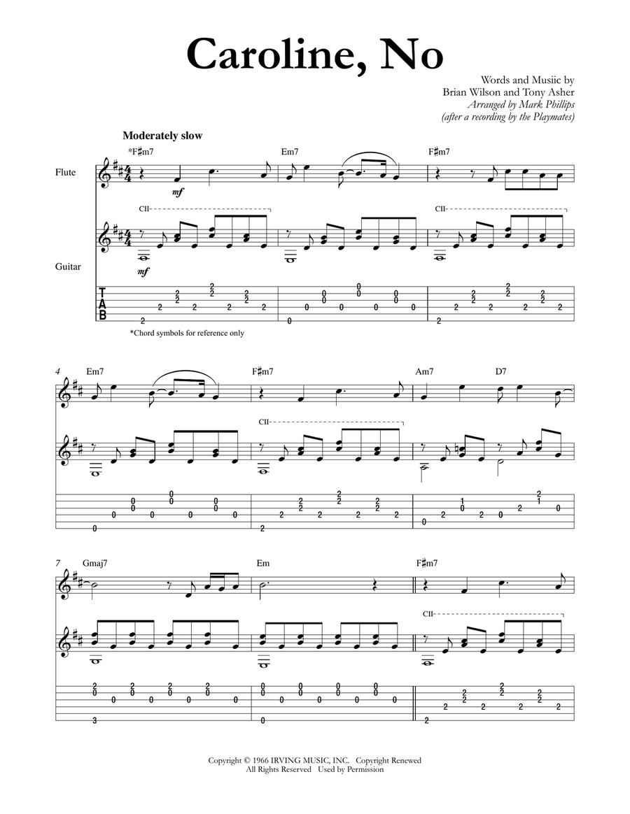 Caroline, No Caroline, No Flute scores gallery preview page 1