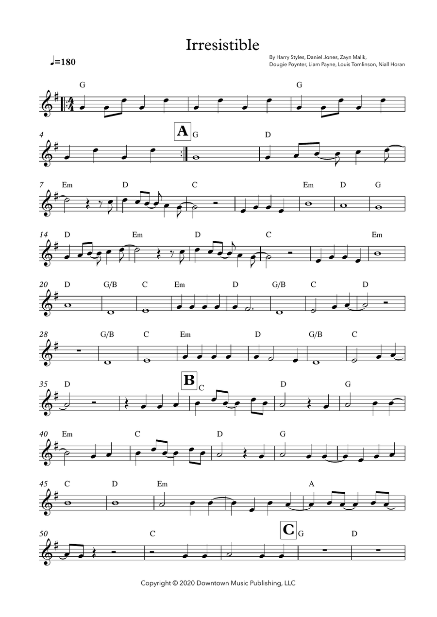 Irresistible Irresistible Piano scores gallery preview page 1