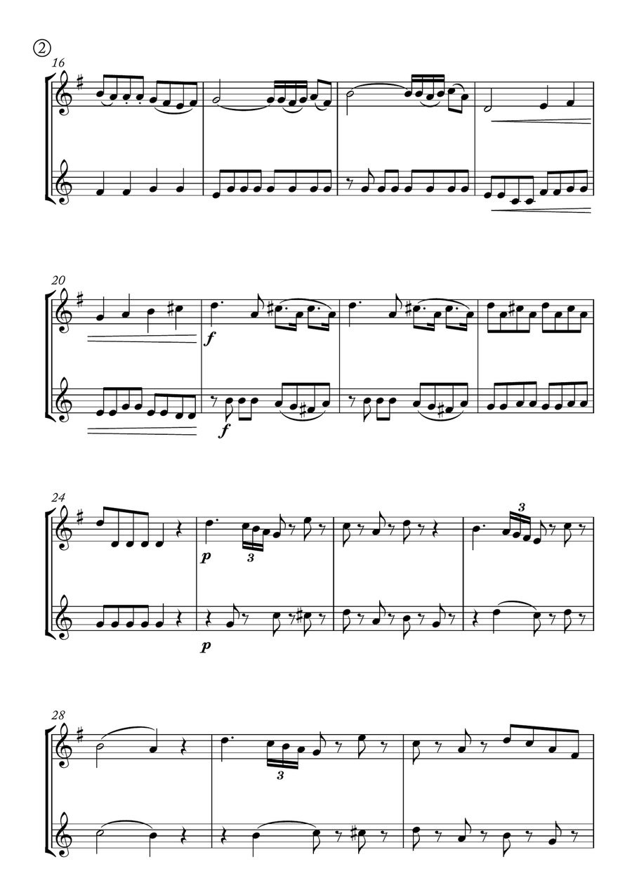 Eine kleine Nachtmusik Eine kleine Nachtmusik Brass Duet scores gallery preview page 2