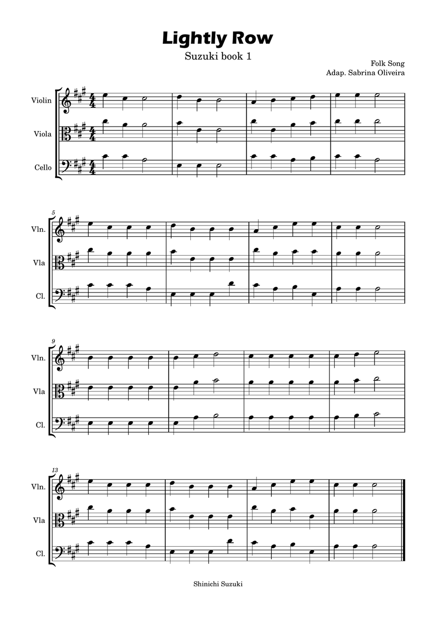 Lightly Row Lightly Row String Duet scores gallery preview page 1