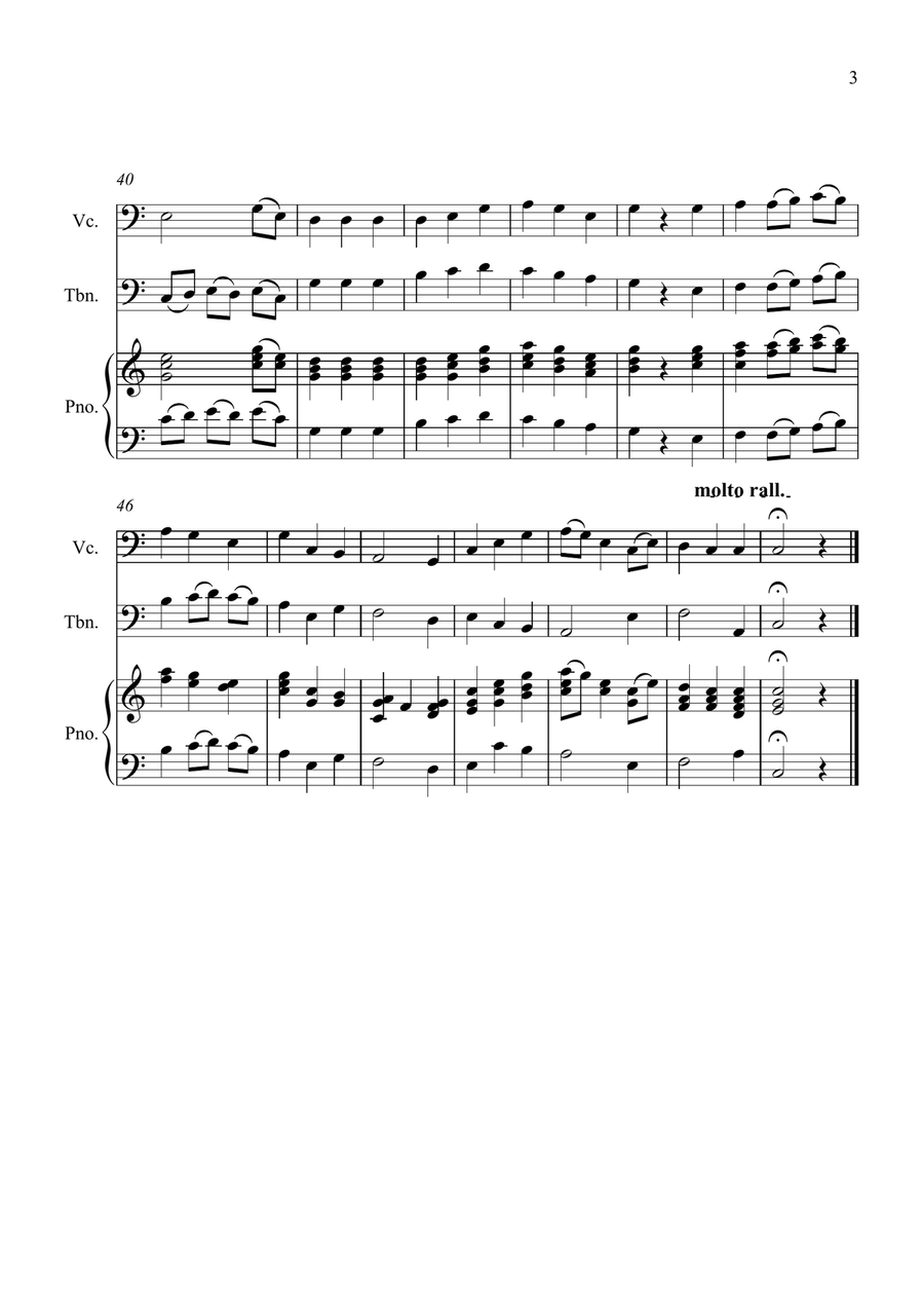 Be Thou My Vision for Cello and Trombone Duet Trombone Duet scores gallery preview page 3