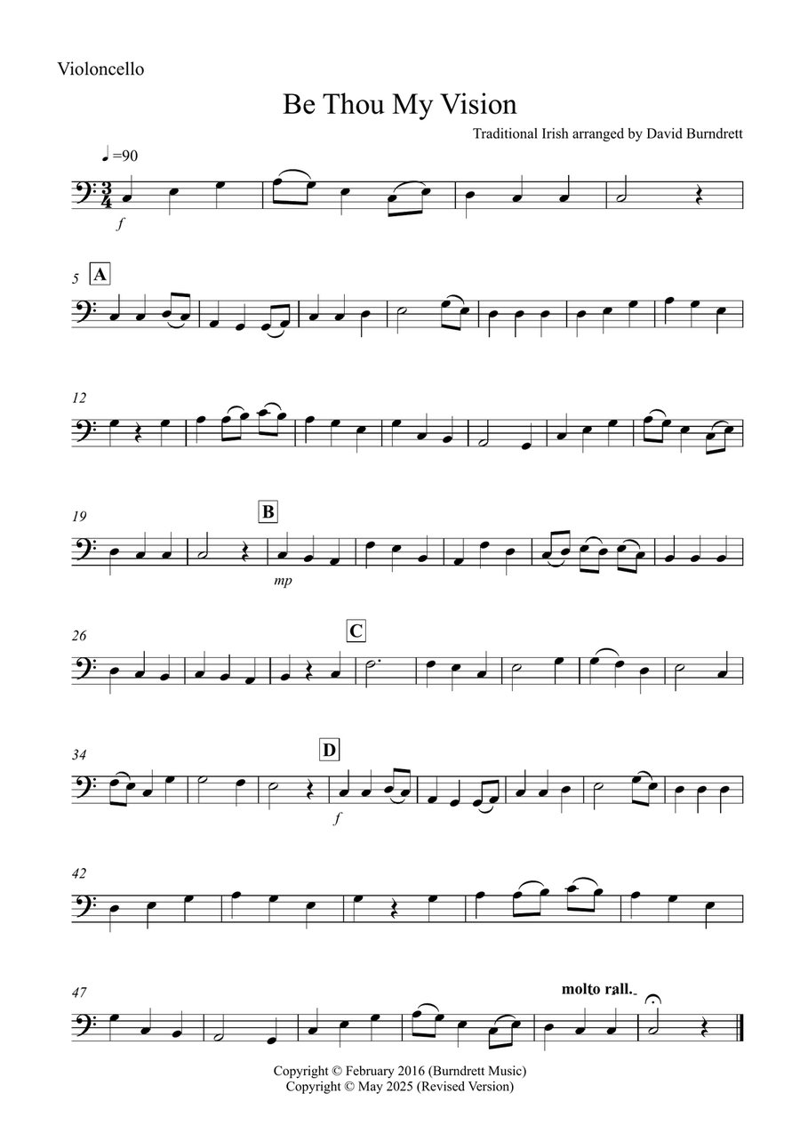 Be Thou My Vision for Cello and Trombone Duet Trombone Duet scores gallery preview page 4