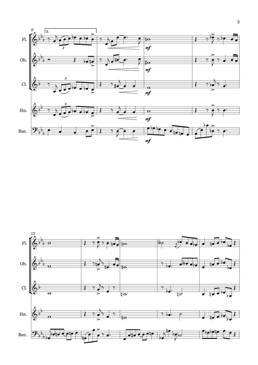 Five Brothers Five Brothers Woodwind Quintet scores gallery preview page 3