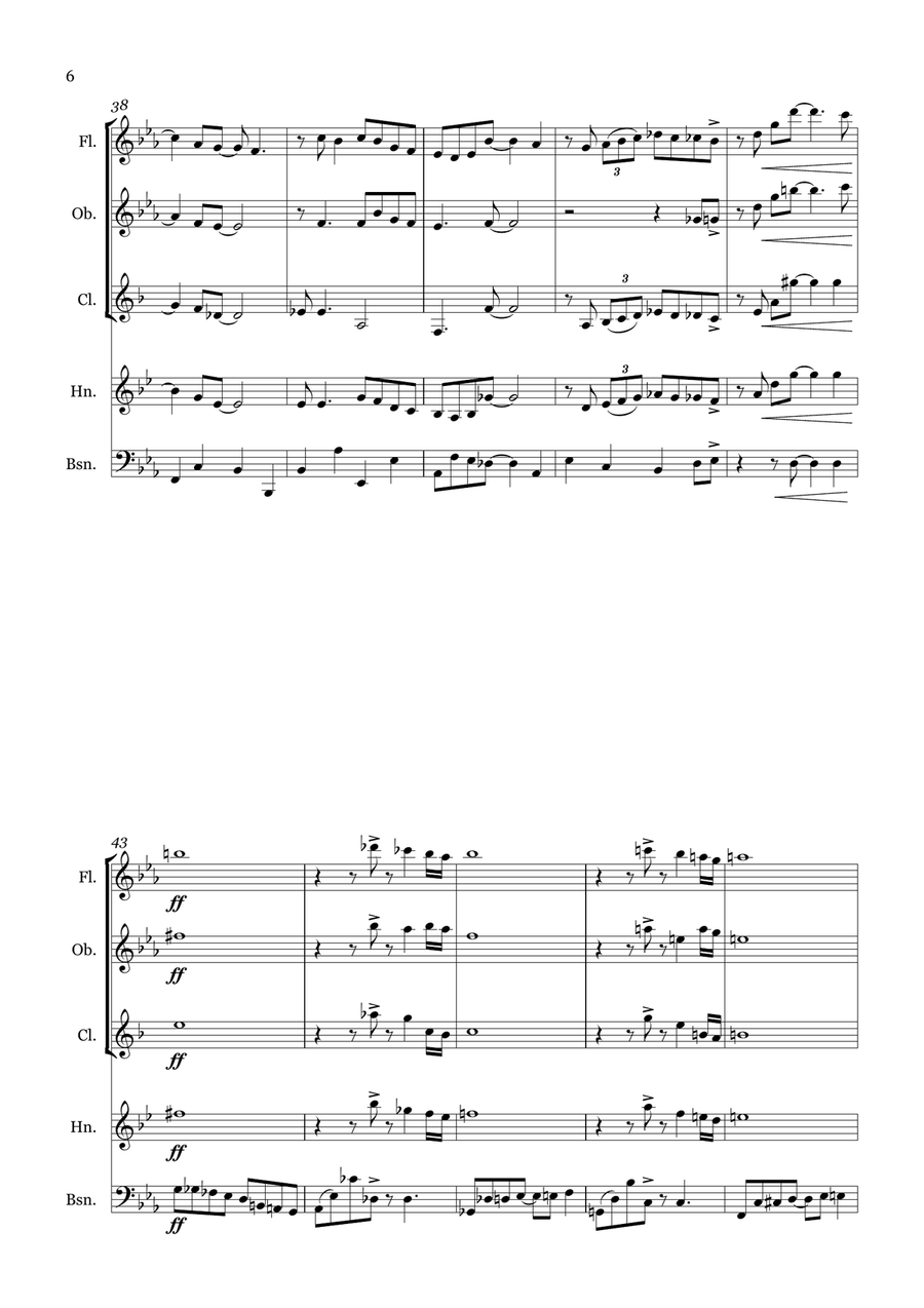 Five Brothers Five Brothers Woodwind Quintet scores gallery preview page 6