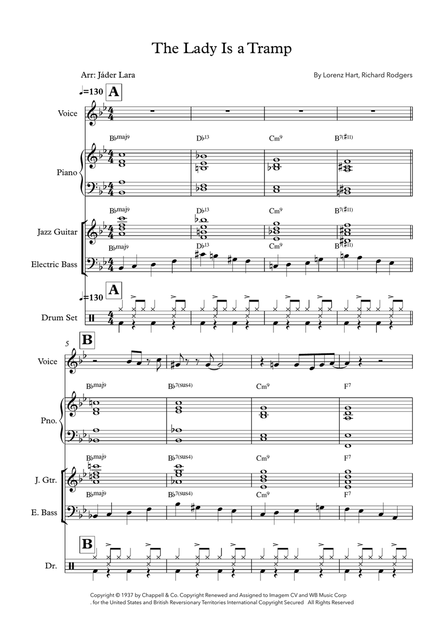 The Lady Is A Tramp The Lady Is A Tramp Jazz Ensemble scores gallery preview page 1