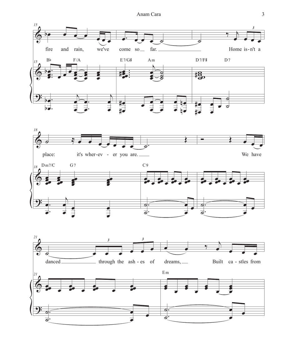 Anam Cara Piano, Vocal scores gallery preview page 3