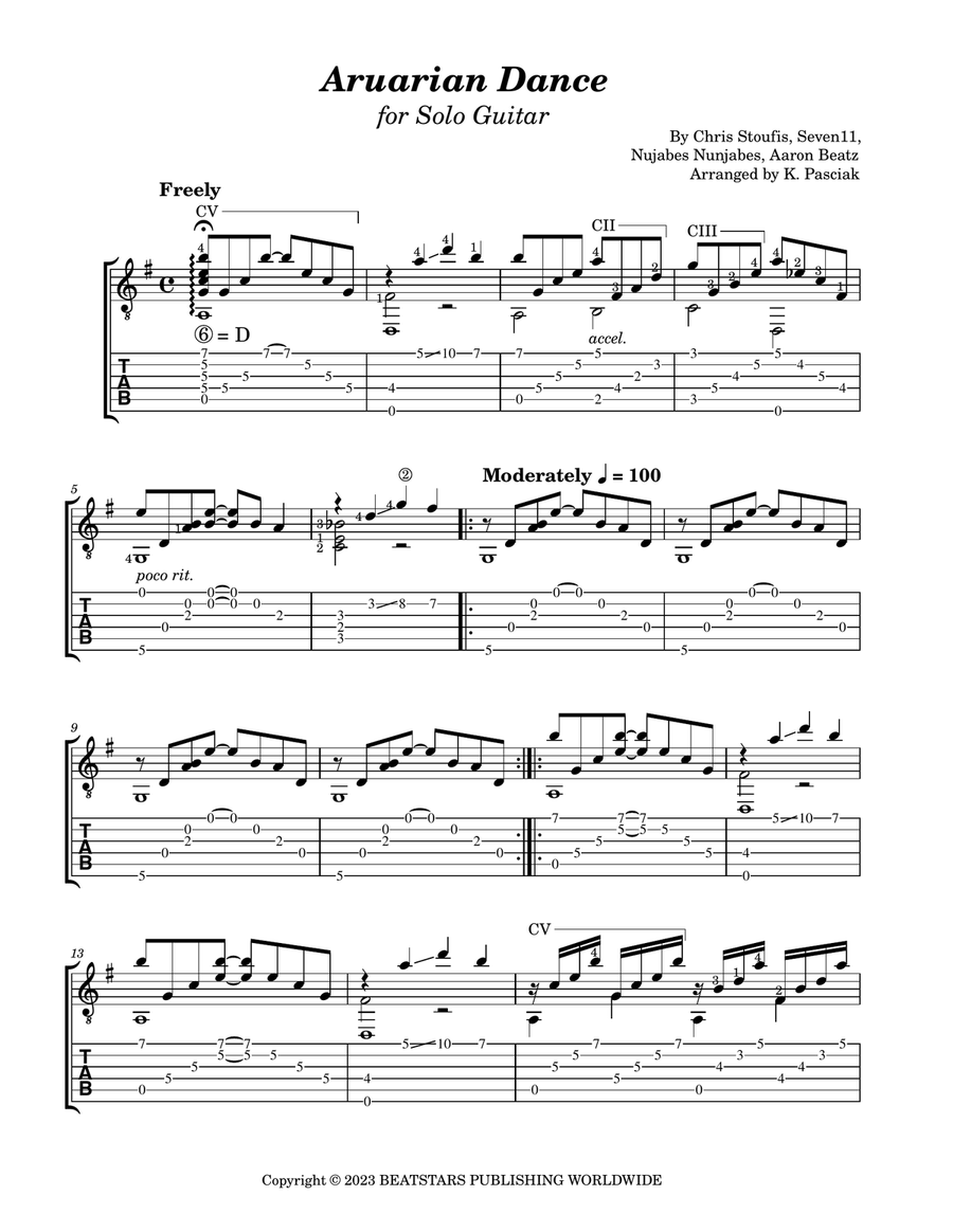 Aruarian Dance Aruarian Dance Acoustic Guitar scores gallery preview page 1