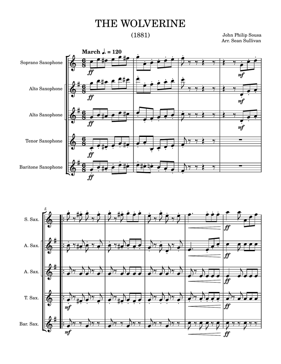 The Wolverine Saxophone Quintet scores gallery preview page 2