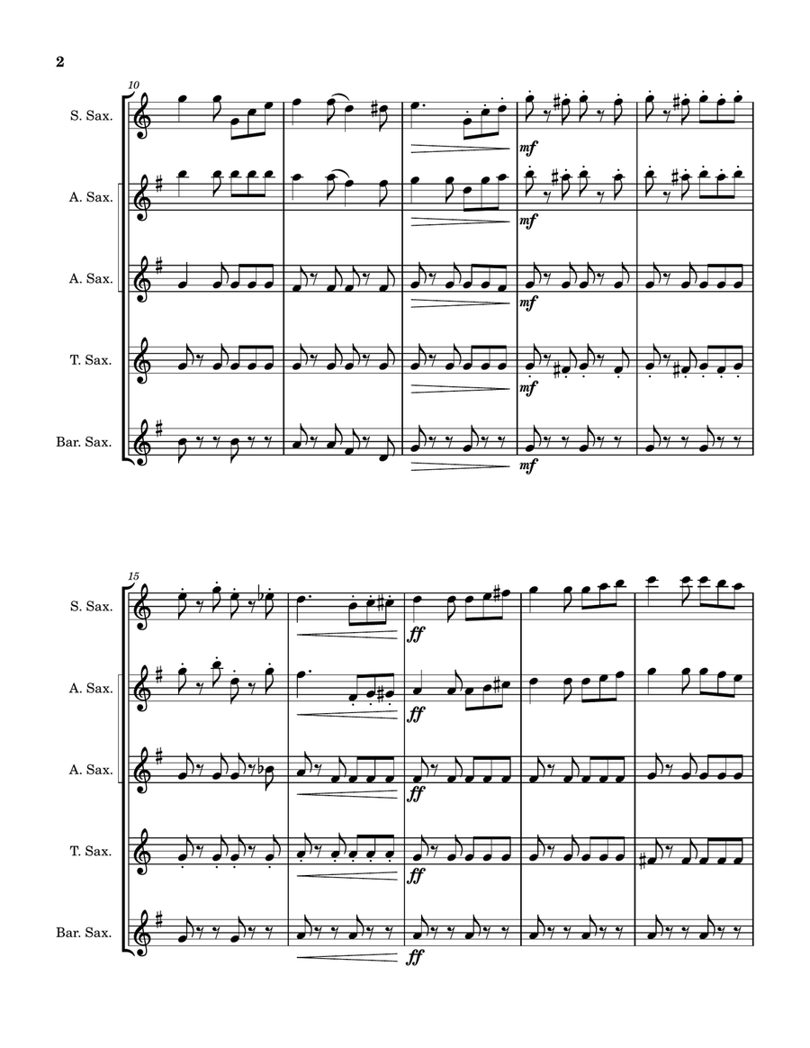 The Wolverine Saxophone Quintet scores gallery preview page 3