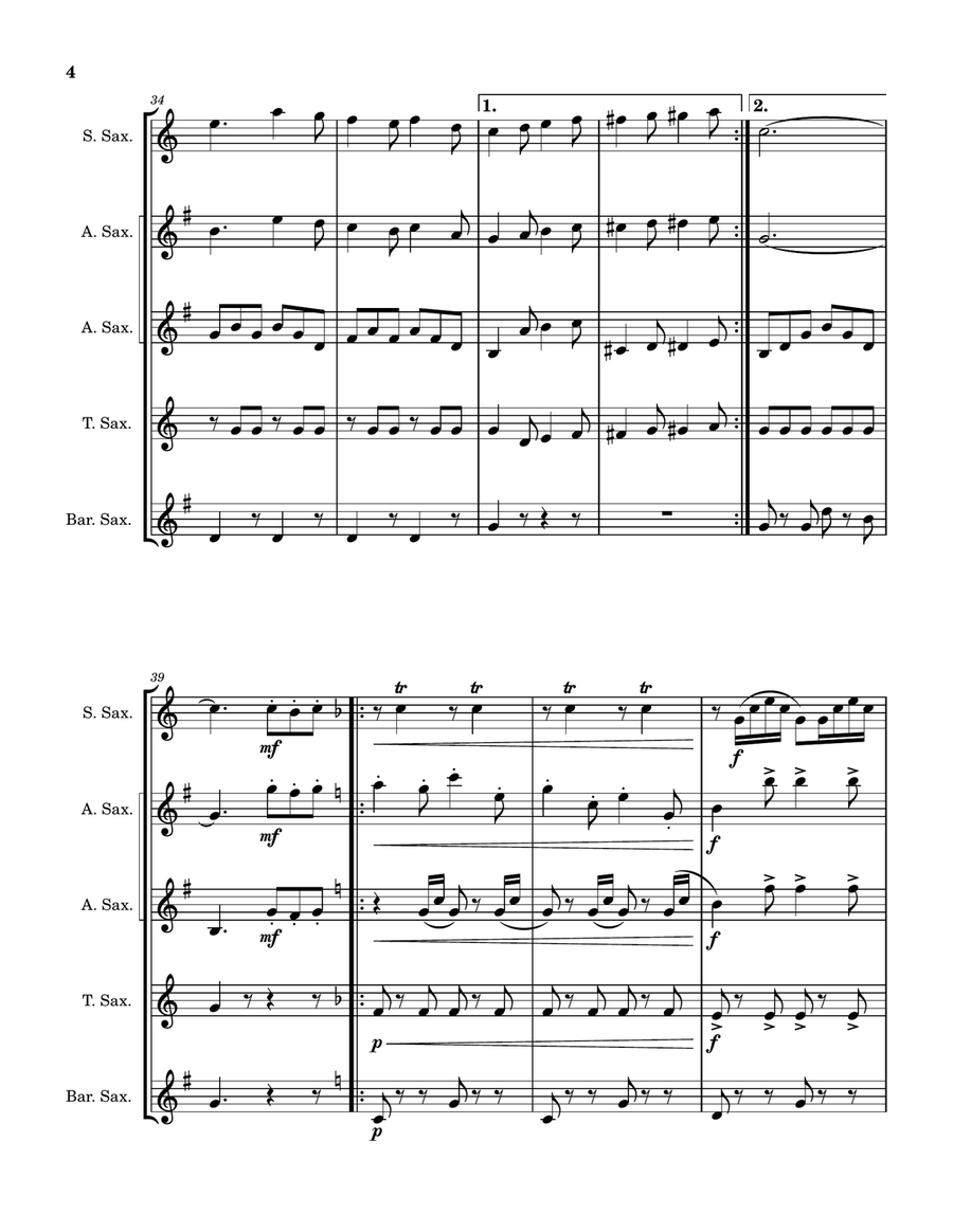 The Wolverine Saxophone Quintet scores gallery preview page 5