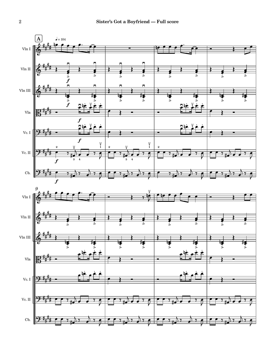 Sister's Got A Boyfriend String Orchestra scores gallery preview page 2