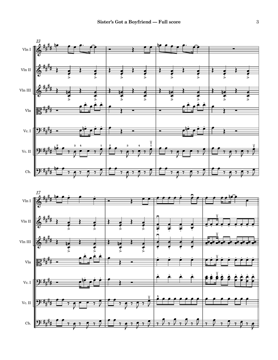 Sister's Got A Boyfriend String Orchestra scores gallery preview page 3