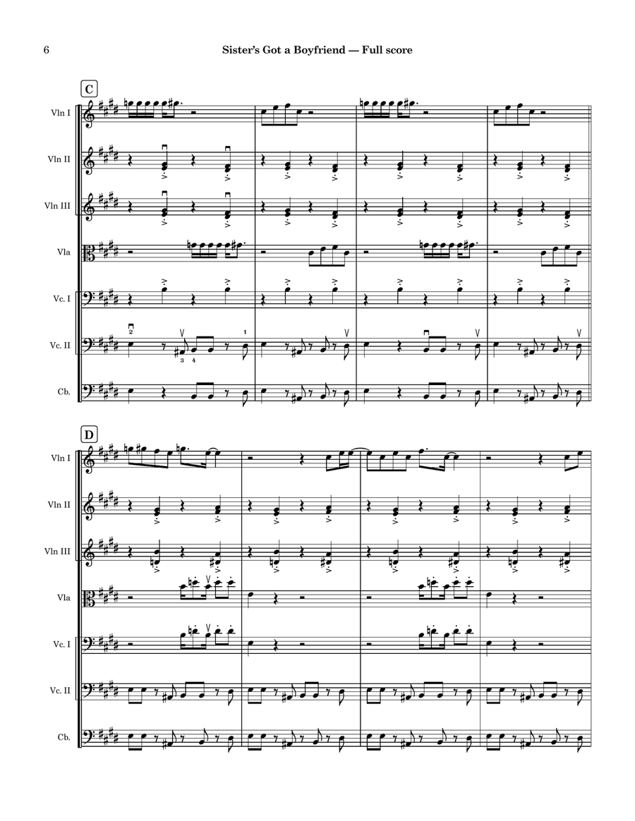 Sister's Got A Boyfriend String Orchestra scores gallery preview page 6