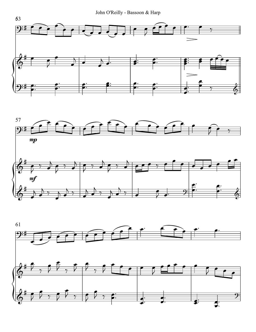 John O’Reilly, First Air, Duet for Bassoon & Harp Bassoon scores gallery preview page 6