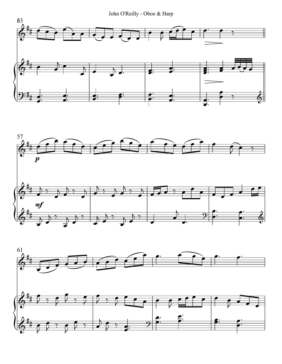 John O’Reilly, First Air, Duet for Oboe & Harp Oboe scores gallery preview page 6