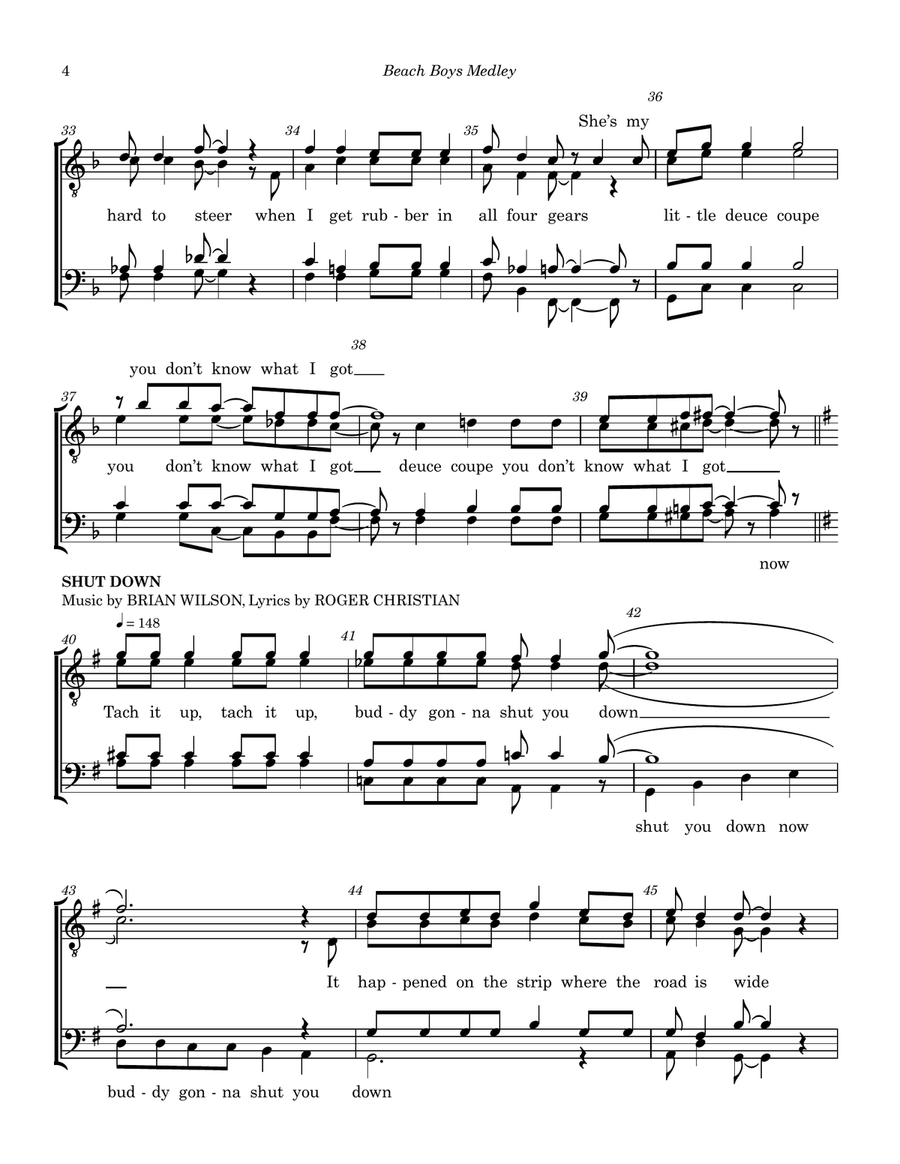 Medley: Little Deuce Coupe with Shut Down and 409 TTBB scores gallery preview page 4