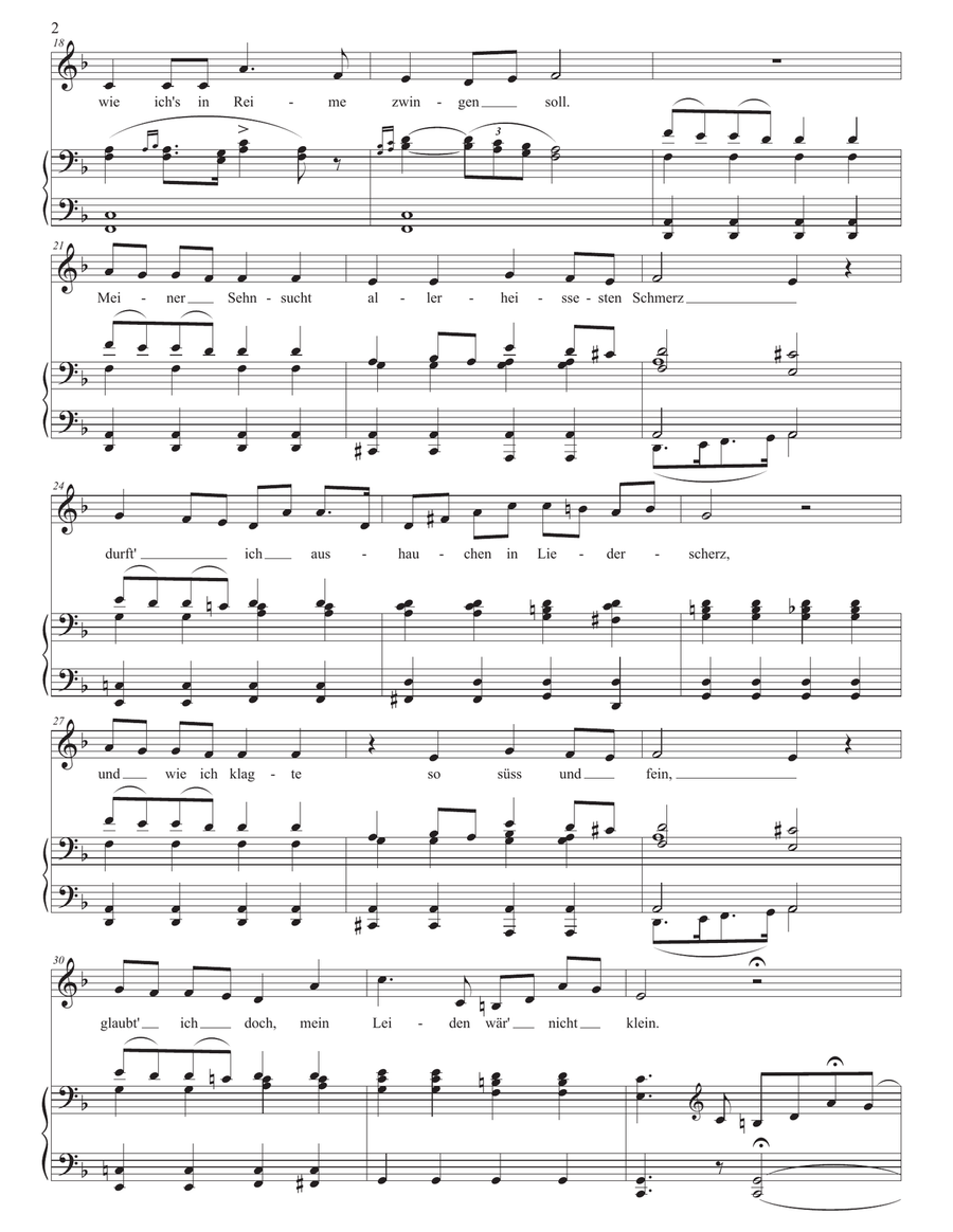 SCHUBERT: Pause, D. 795 no. 12 (transposed to F major) Piano, Vocal scores gallery preview page 3