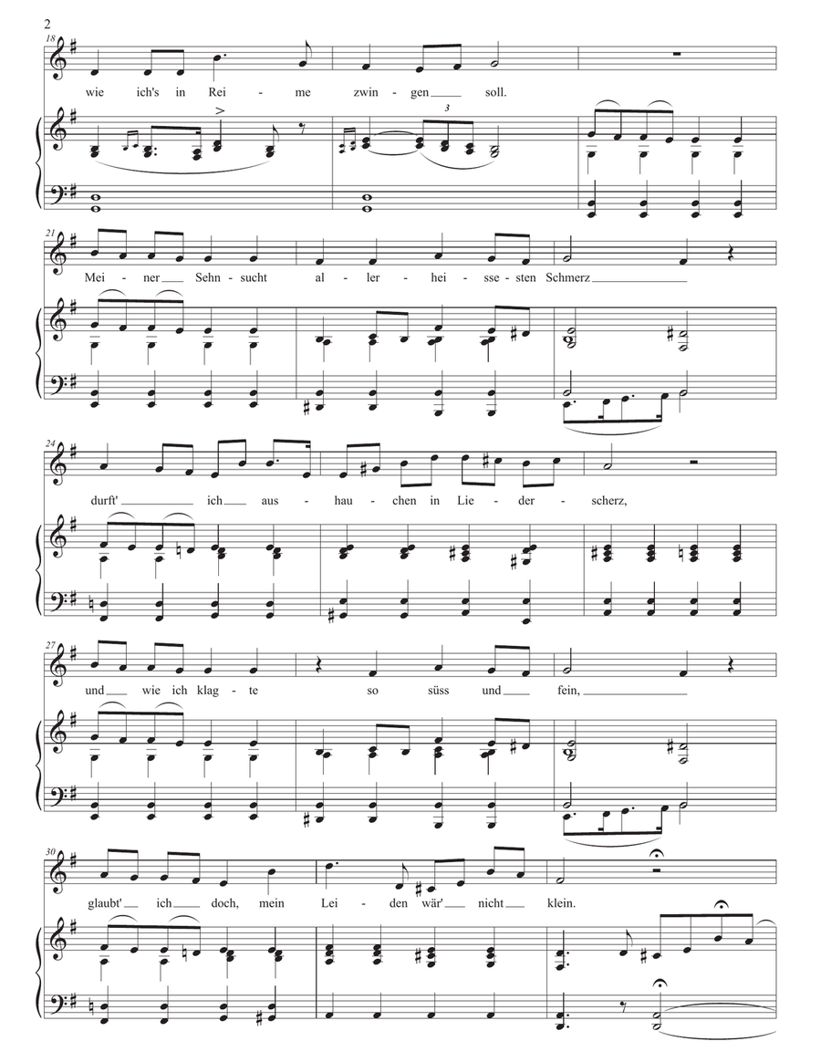 SCHUBERT: Pause, D. 795 no. 12 (transposed to G major) Piano, Vocal scores gallery preview page 3