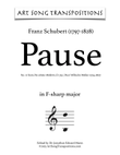 SCHUBERT: Pause, D. 795 no. 12 (transposed to F-sharp major)