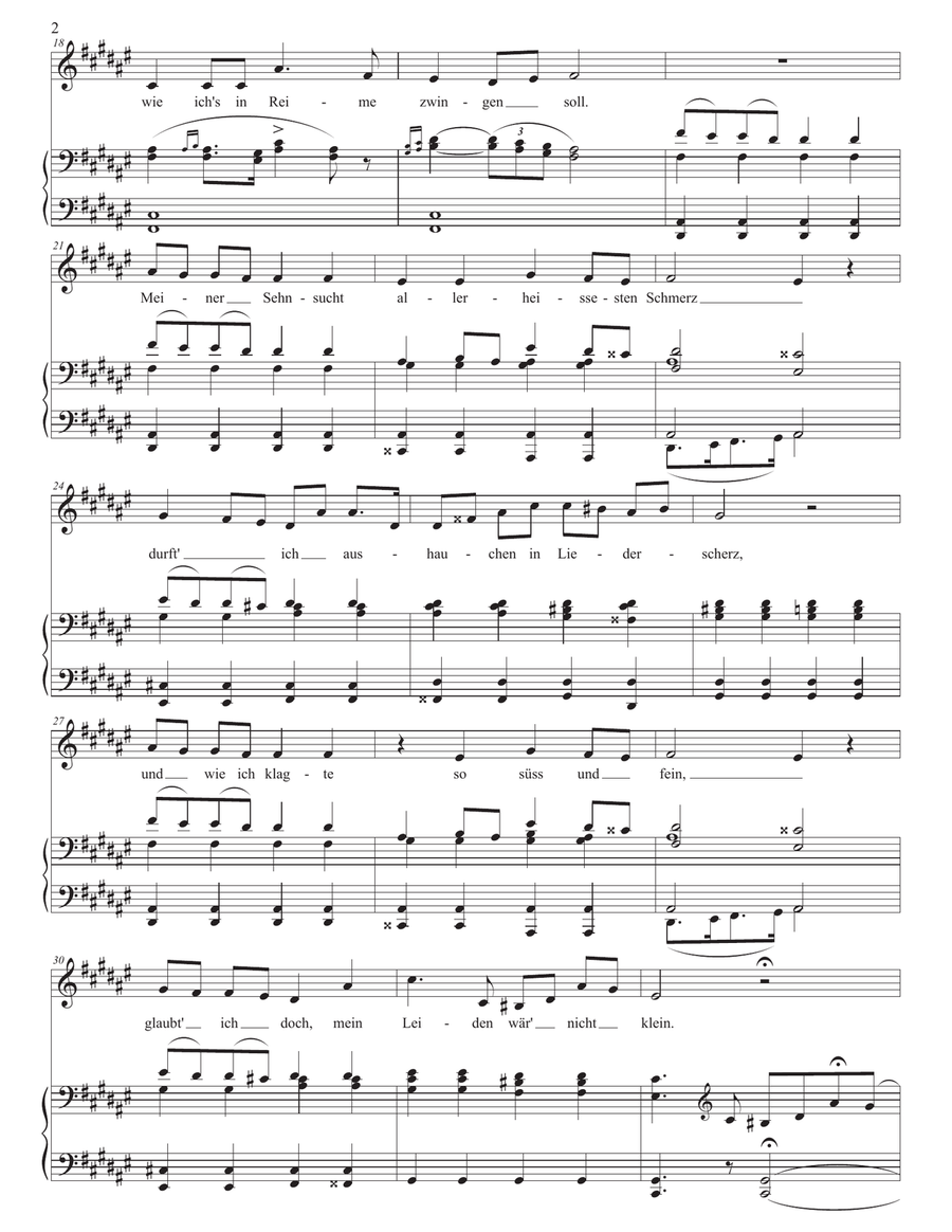 SCHUBERT: Pause, D. 795 no. 12 (transposed to F-sharp major) Piano, Vocal scores gallery preview page 3