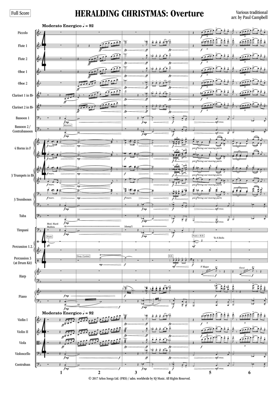 Heralding Christmas: Overture Full Orchestra scores gallery preview page 1