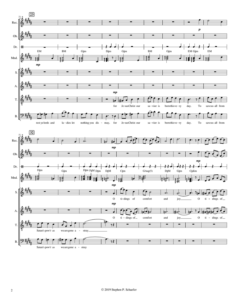 O Tidings of Comfort and Joy 4-Part scores gallery preview page 2