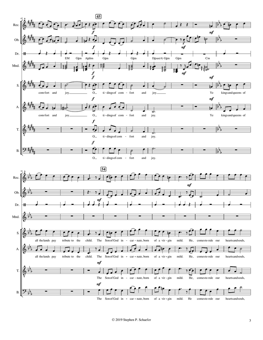 O Tidings of Comfort and Joy 4-Part scores gallery preview page 3