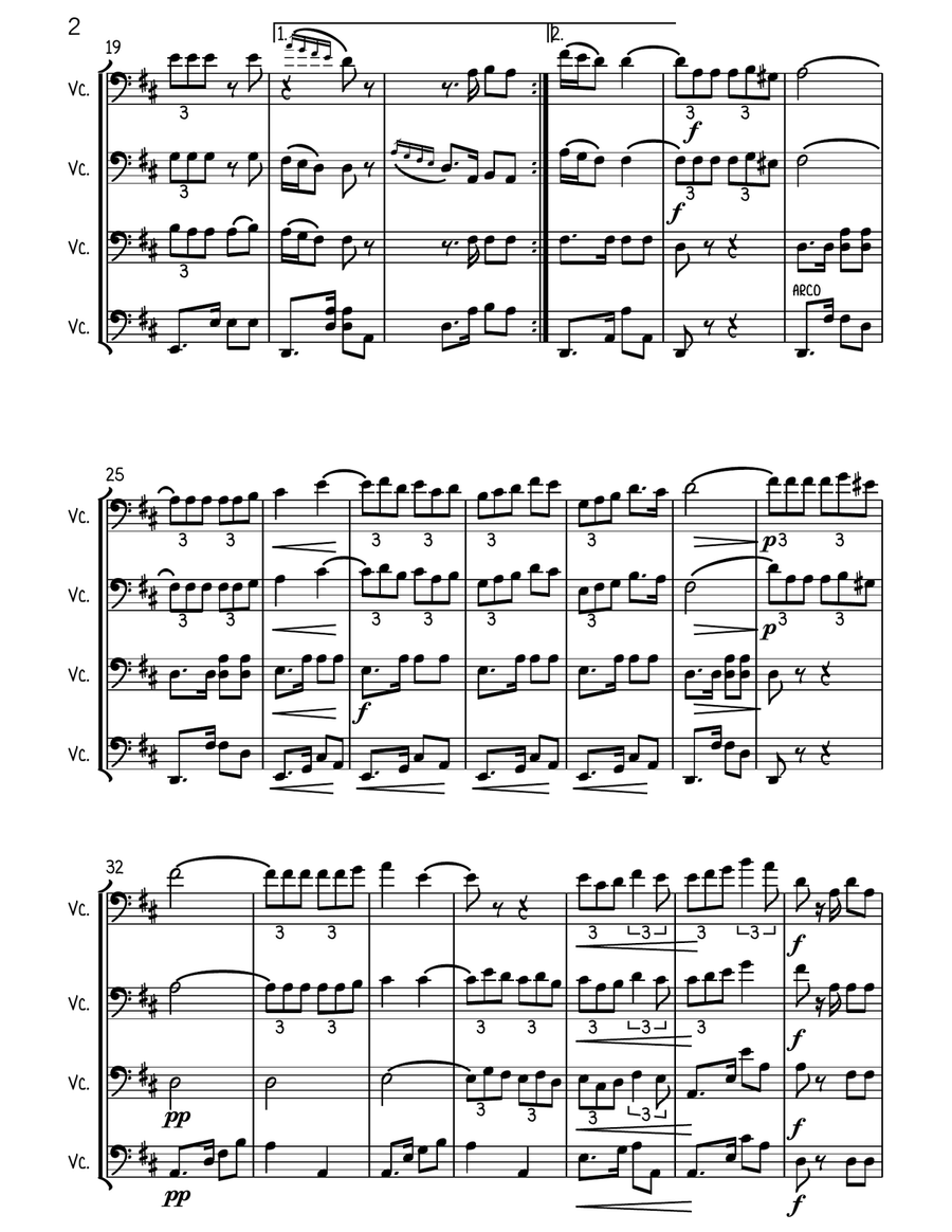 La Paloma (The Dove) - Score Only String Quartet scores gallery preview page 2