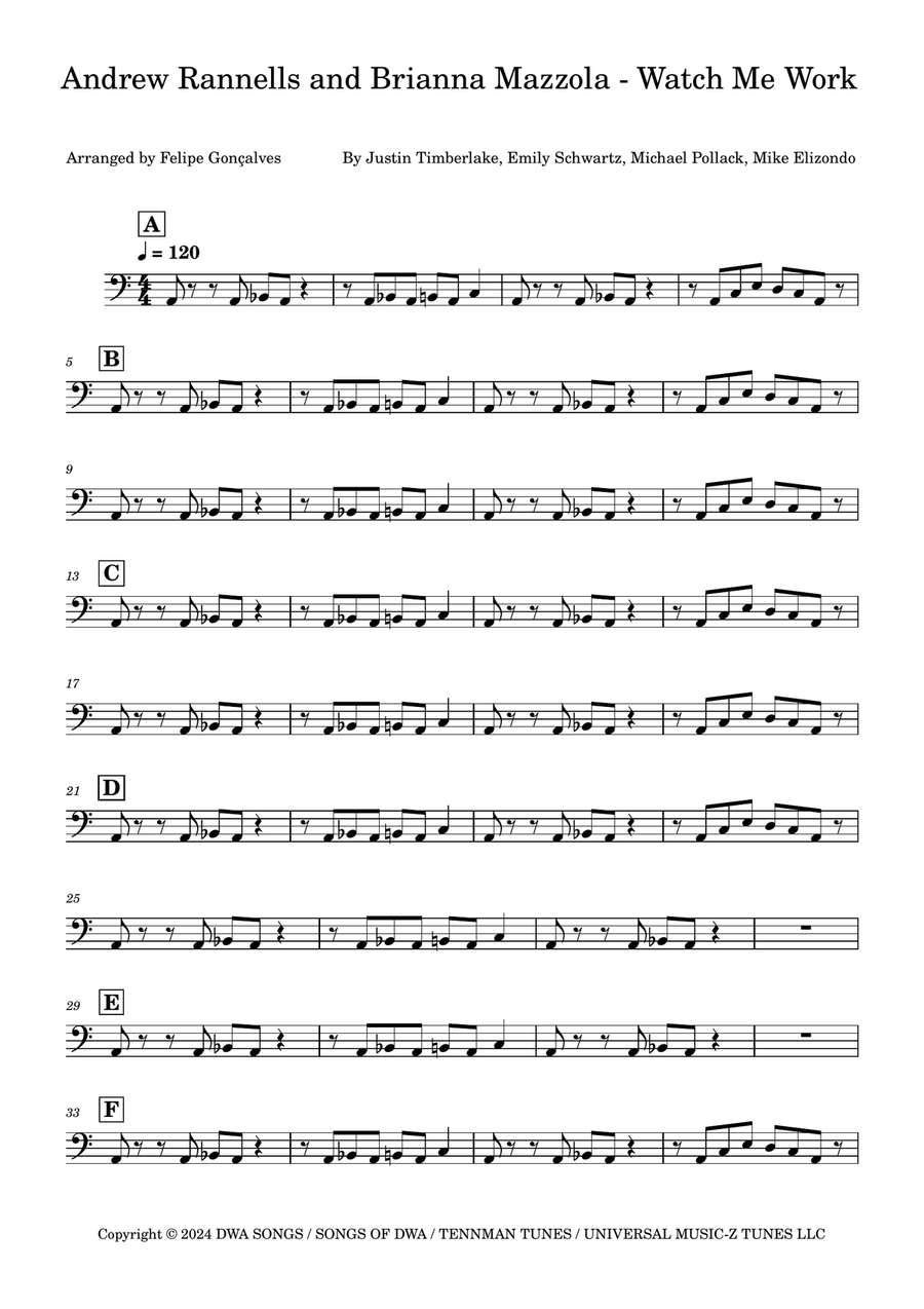 Watch Me Work Watch Me Work Double Bass scores gallery preview page 1